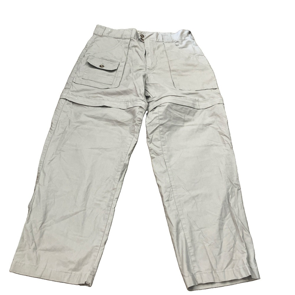 Cabelas Mens Outdoors Convertible Pants Lightweight Tan Khaki Zip Off Legs 34x30